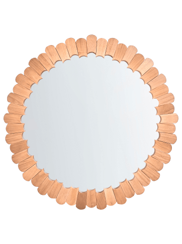 Beliani Wandspiegel ALZON in Braun - (W) 86 x (H) 86 x (L) 5 cm