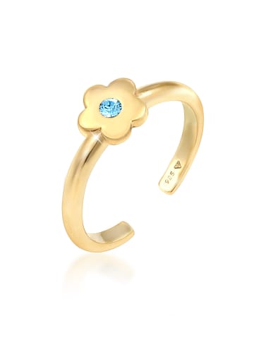 Elli Ring 925 Sterling Silber Blume in Gold