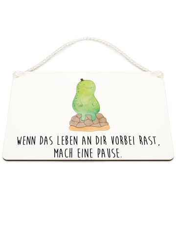Mr. & Mrs. Panda Holzschild Schildkröte Pause mit Spruch in Weiß