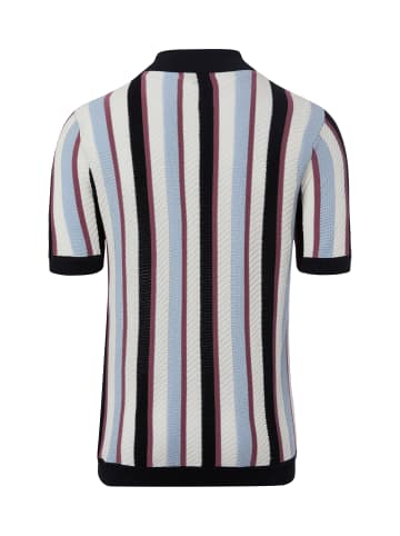 Nils Sundström Strick-Poloshirt in marine mehrfarbig