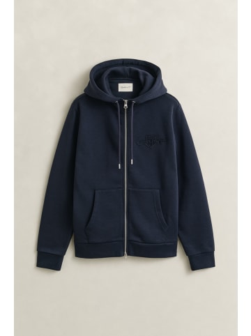 Gant Tonal Shield Sweatjacke in Evening Blue