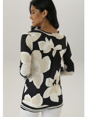 Aniston SELECTED 3/4-Arm-Shirt in schwarz-offwhite-beige