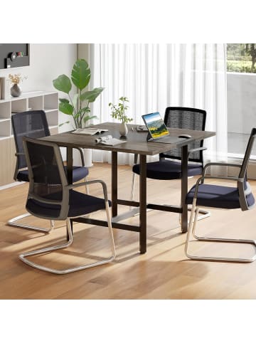 COSTWAY Konferenztisch 100 x 100 x 75 cm in Grau