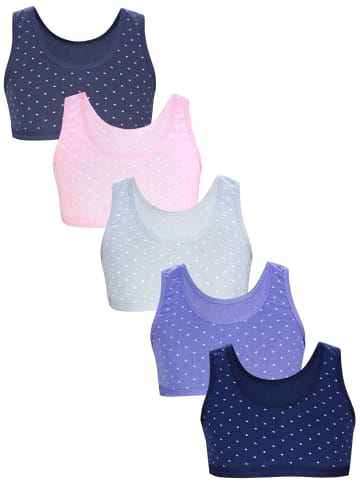 TupTam Mädchen Bustier mit breiten Trägern 5er Pack in rosa/blau