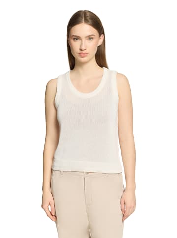 CARTOON Strick-Top mit Rundhalsausschnitt in Rohweiß