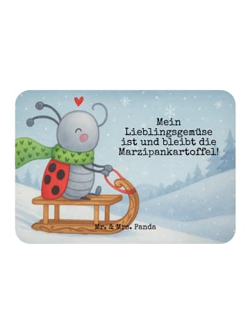 Mr. & Mrs. Panda Küchenmagnet Smörle Rodeln Design mit Spruch in Weiß