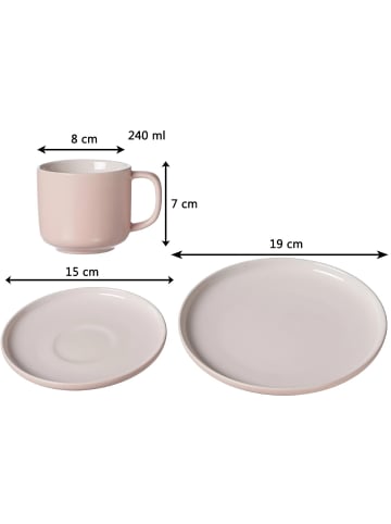 Ritzenhoff & Breker 13er Set Kaffeeservice mit Kanne Jasper in rosa