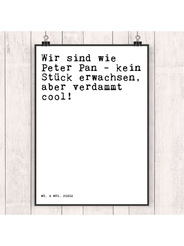 Mr. & Mrs. Panda Kunstdruck Wir sind wie Peter... mit Spruch in Weiß