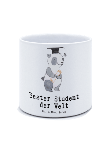 Mr. & Mrs. Panda Blumentopf Groß Pinguin Bester Student der Welt... in Weiß