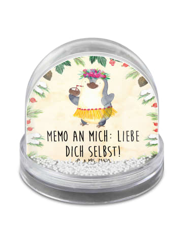 Mr. & Mrs. Panda Weihnachtskugel Pinguin Kokosnuss mit Spruch in Naturpapier