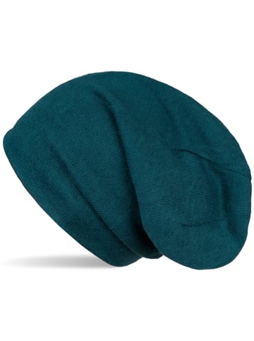styleBREAKER Feinstrick Beanie Mütze in Petrol