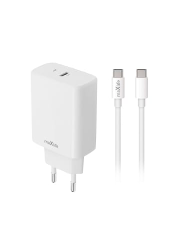 maXlife Maxlife MXTC-10-20C PD QC Ladegerät 1x USB-C 20W weiß + USB-C - USB-C