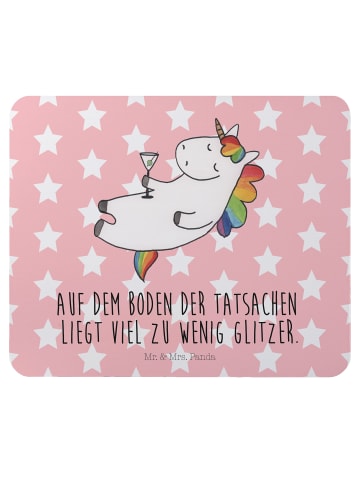 Mr. & Mrs. Panda Mousepad Einhorn Blümchentail mit Spruch in Rot Pastell