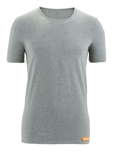Bruno Banani Unterhemd / Shirt Kurzarm WARM UP in Grau Melange