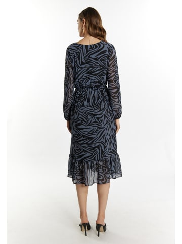 faina Kleid Mit Zebra-Print in Grau Schwarz