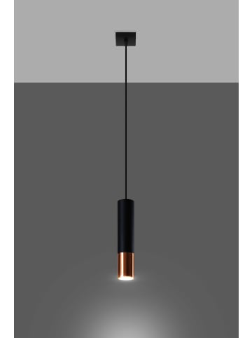 Nice Lamps Hängeleuchte LONGBOT 1 in Schwarz/Kupfer (L)8cm (B)8cm (H)100cm