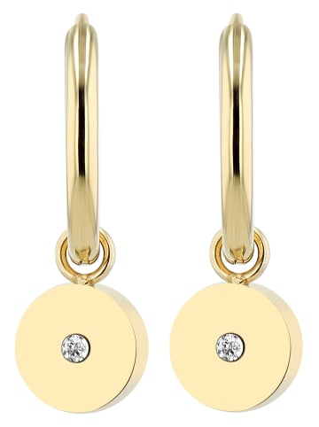 Adeliás Damen Anhänger – Gravuranhänger aus Edelstahl mit Strass Steinchen in gold