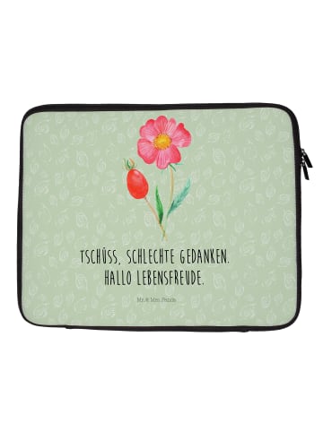 Mr. & Mrs. Panda Notebook Tasche Blume Hagebutte mit Spruch in Blattgrün