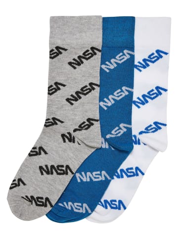 Mister Tee Socken in brightblue/grey/white