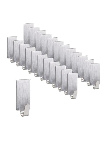 relaxdays 48x Klebehaken in Silber