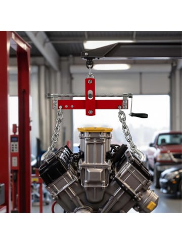 relaxdays Motor-Balancierer in Rot/ Silber - 900 kg