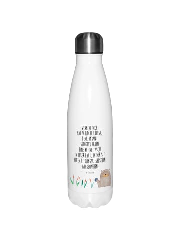 Mr. & Mrs. Panda Trinkflasche Otter Stein mit Spruch in Weiß