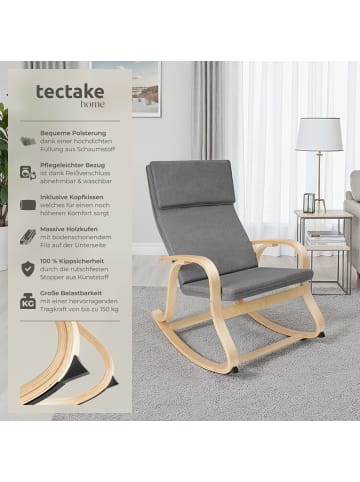 tectake Schaukelstuhl Roca, 65 x 94 x 100 cm, hellgrau