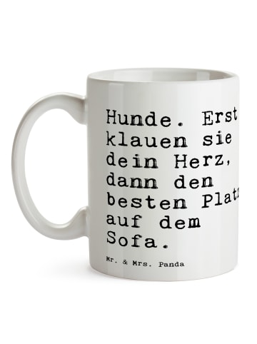 Mr. & Mrs. Panda Tasse Hunde. Erst klauen sie... mit Spruch in Weiß