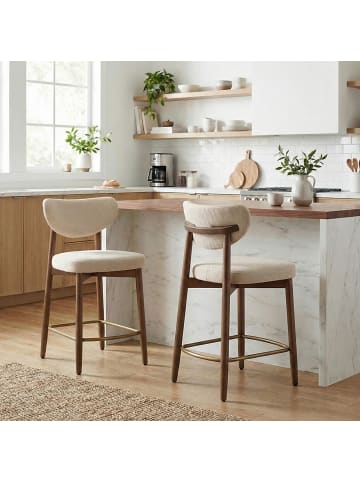 VASAGLE 2er-Set: Barhocker Mazio in Hellbeige - (B)51.5 x (H)95.5 x (T)50 cm