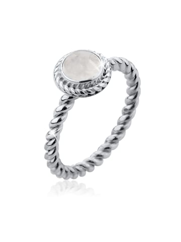 Nenalina Ring 925 Sterling Silber Geburtsstein, Geburtsstein - Juni, Twisted in Weiß