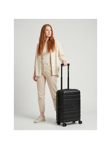 Redolz Essentials 11 4 Rollen Kabinentrolley 55 cm mit Dehnfalte in black