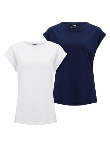 Urban Classics Urban Classics T-Shirts in white+darkblue