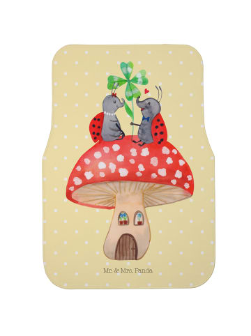 Mr. & Mrs. Panda Auto Fußmatte Marienkäfer Fliegenpilz ohne Spruch in Gelb Pastell