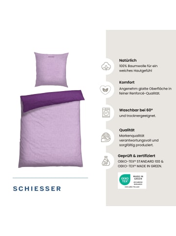 Schiesser Bettwäscheset Doubleface 2-teilig in Lila