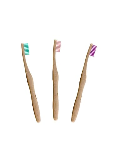 Dr. Botanicals 3er-Set: Bambus-Zahnbürste in Grün, Rosa & Lila
