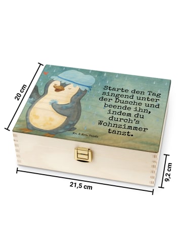 Mr. & Mrs. Panda Tee Box Pinguin Duschen Design mit Spruch in Weiß