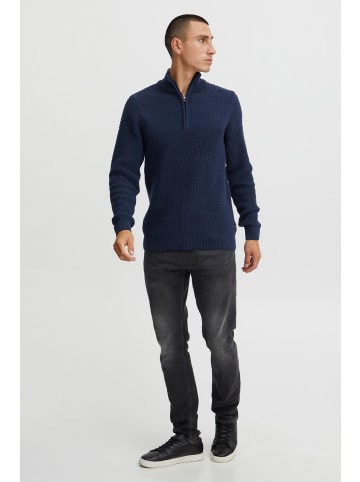 11 Project Strickpullover PRAdam 20715523 ME Moderner Strickpullover mit Troyerkragen in Blau