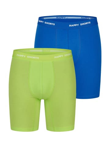 Happy Shorts Retro Boxer Neon Long in neon lime/blue