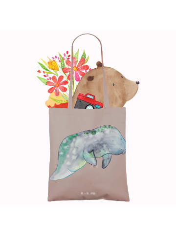 Mr. & Mrs. Panda canvas tasche Seekuh Chillen ohne Spruch in Braun Pastell