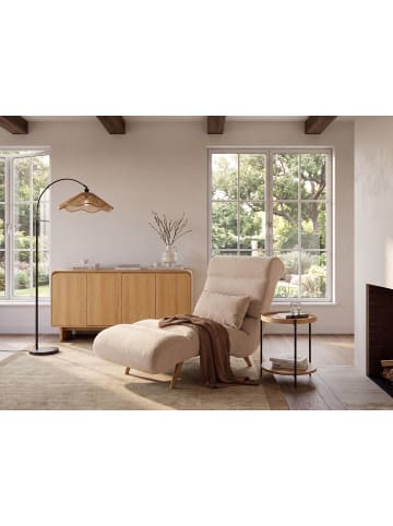 Beliani Chaiselongue RIVES in Beige/Braun - (W) 78 x (H) 97 x (L) 160 cm