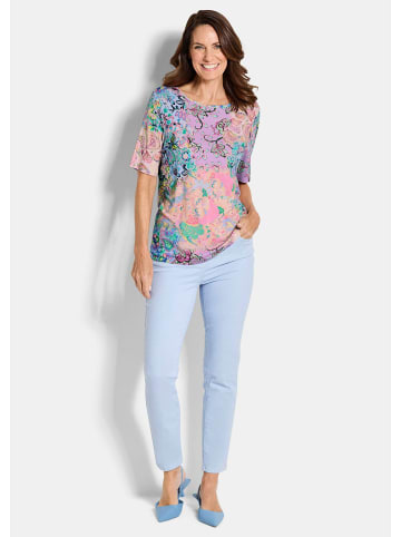 GOLDNER Kurzgröße:  Jerseyshirt Viskoseshirt mit Paisley-Muster in bunt / gemustert