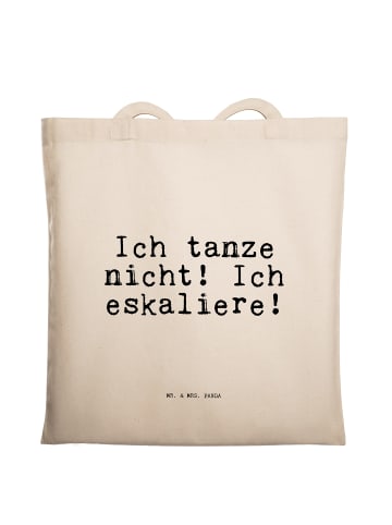 Mr. & Mrs. Panda Tasche Ich tanze nicht! Ich... mit Spruch in Creme