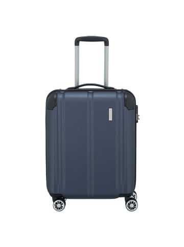 travelite City - 4-Rollen-Kabinentrolley S 55 cm (anthracite) in marine