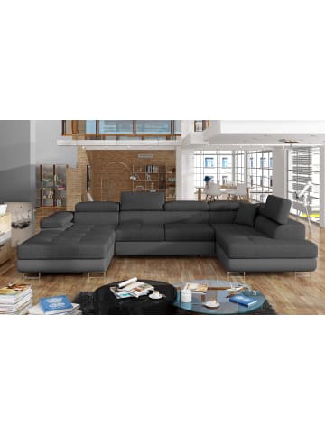 MF Design Rodri Recamiere Rechts in Anthrazit -  (L) 202 x (B) 345 x (H) 90 cm