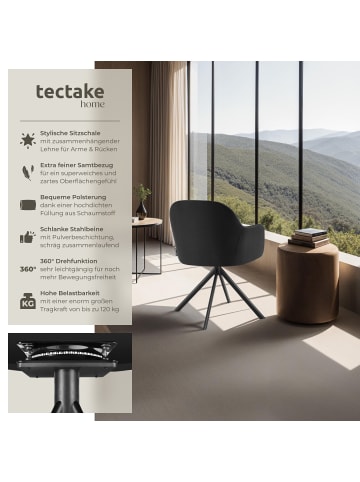 tectake Polsterstuhl, mit durchgehender Lehne, 56 x 59 x 81 cm