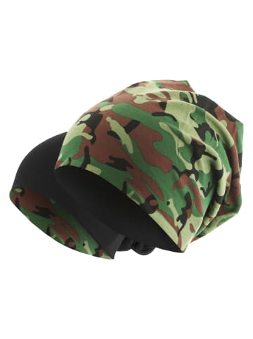 MSTRDS Beanies in green camouflage/black