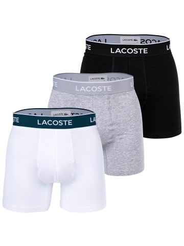 Lacoste Boxershort 3er Pack in Schwarz/Weiß/Grau