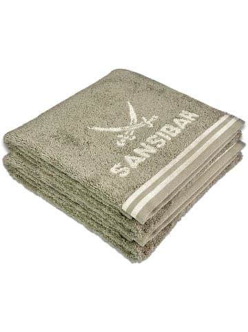 Sansibar 2er-Set: Handtuch Frottier-Serie "Doubleface" in Taupe/Sand