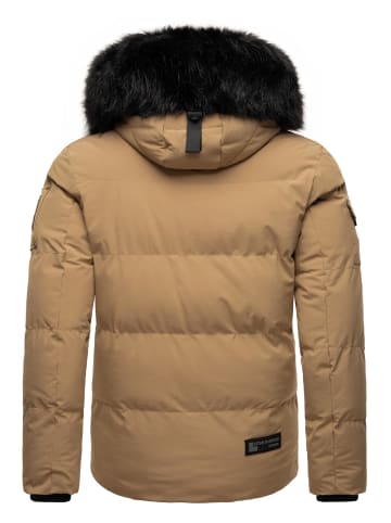 STONE HARBOUR Winterjacke Halvaar in Light Brown mit schwarzem Fell