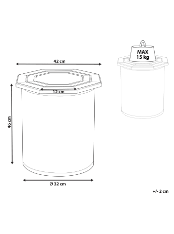 Beliani Beistelltisch KHANPUR in Braun - (W) 42 x (H) 46 x (L) 42 cm